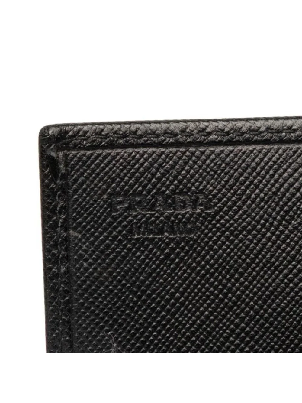 Prada Card Case Coin Purse Black Saffiano Leather